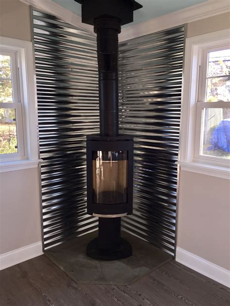 metal behind wood stove